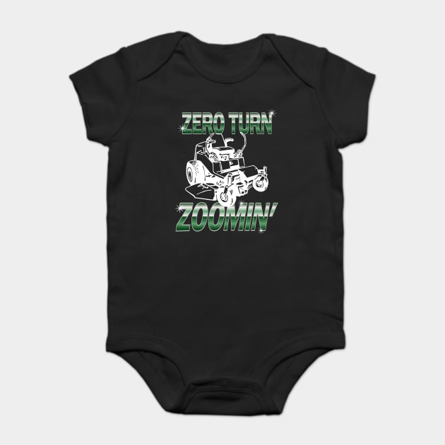Zero Turn Zoomin' ZTM lawn mower design Baby Bodysuit by Luxinda